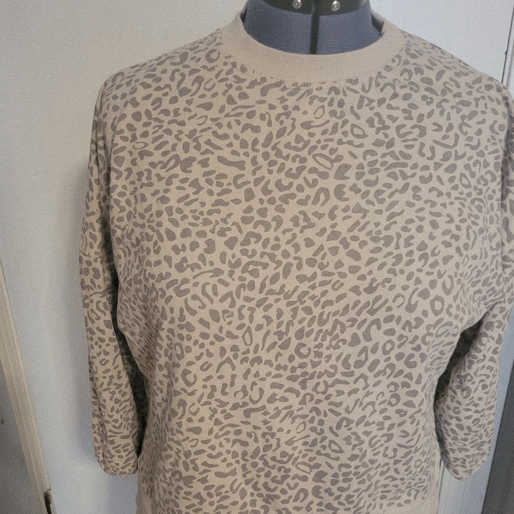 Pink Lily Cozy Beige and Brown Sweater